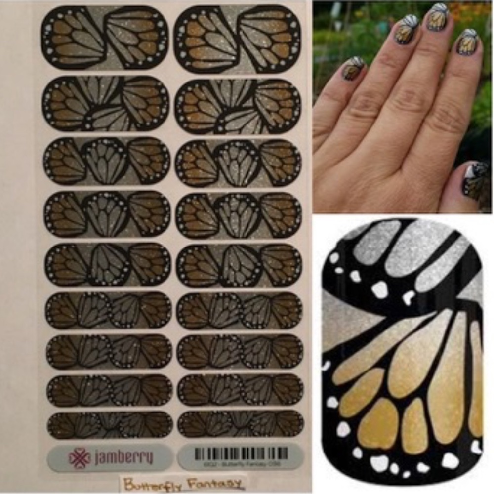 Jamberry Nail Wraps 1 Full "Butterfly Fantasy" NWT